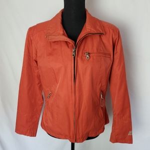 Harley Davidson Orange Zip Front Jacket Size M